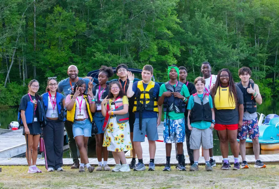 Group gathered at a community opening
